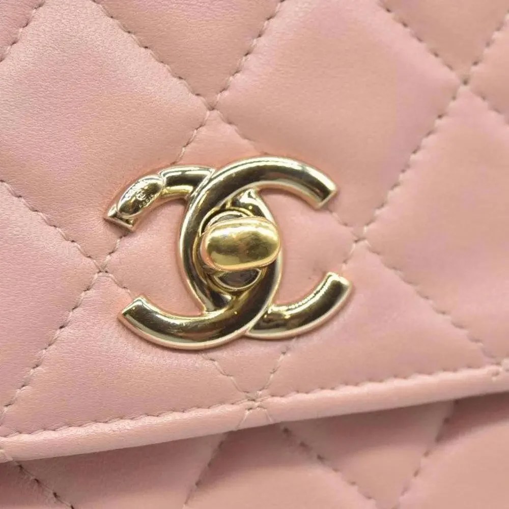 Chanel Lambskin Quilted Mini Trendy CC Clutch With Chain